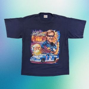 🏁 NASCAR Rusty Wallace Miller Lite Racing Graphic T-Shirt Men's Size L 🏁